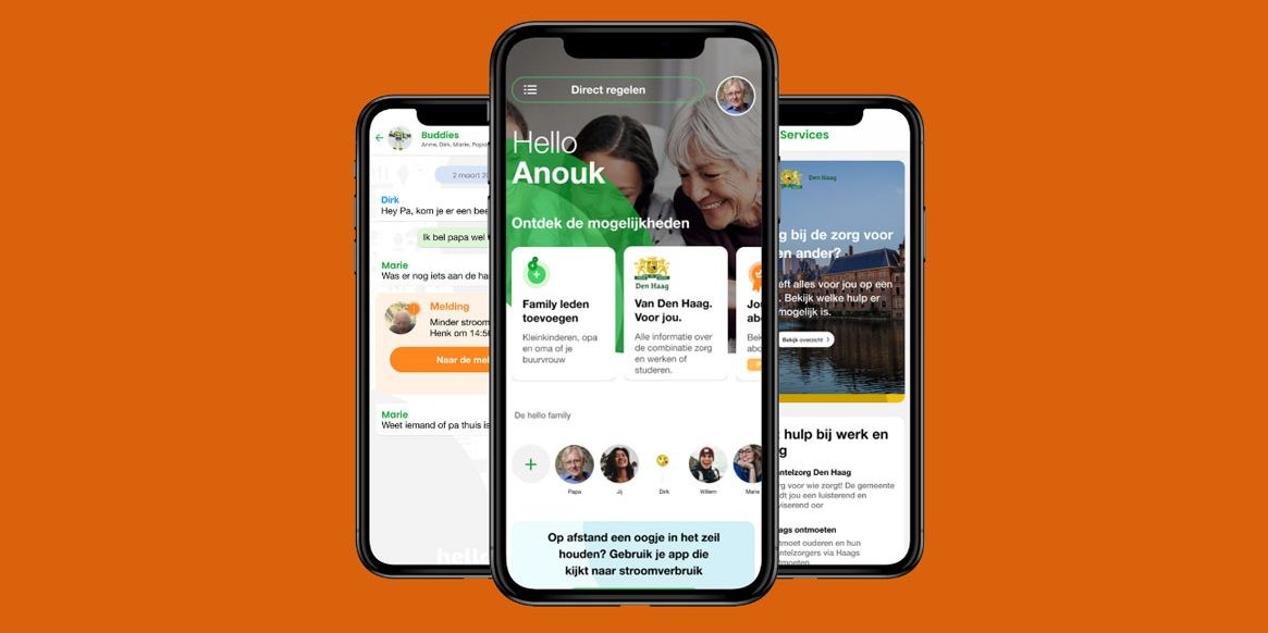 Screenshots van de APP Hello 24/7